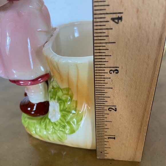 Vintage Adorable LEFTON Planter Vase Girl Holding Cat Ceramic RARE - Picture 10 of 11